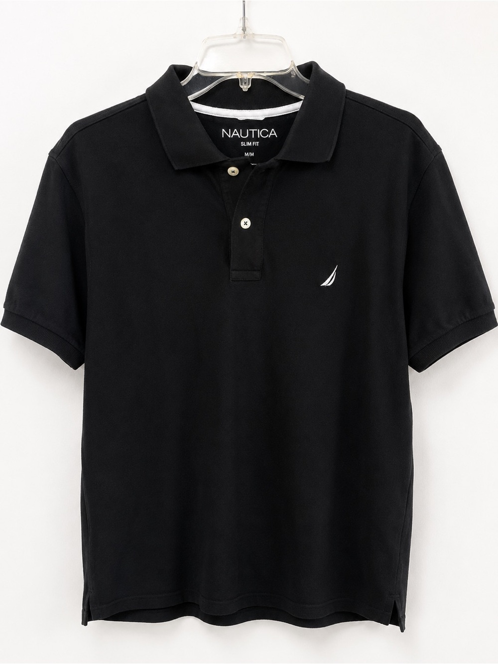Nautica Men's Slim Fit Polo Shirt Black Size 1XL (USA)